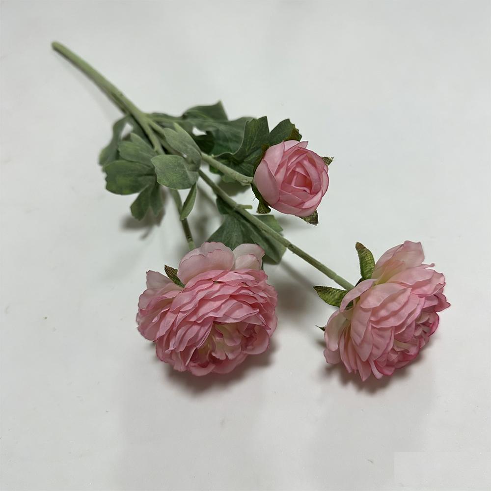 High Quality Artificial Peony Flower with Flocked Stem 51cm Tall Silk Fake Flower for Home Table Decoration