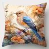 Bird Flower Printed Cushion Covers Zipper Square Sofa Pillowcase Bedroom Chair Pillow Covcers Home Living Room Decortions