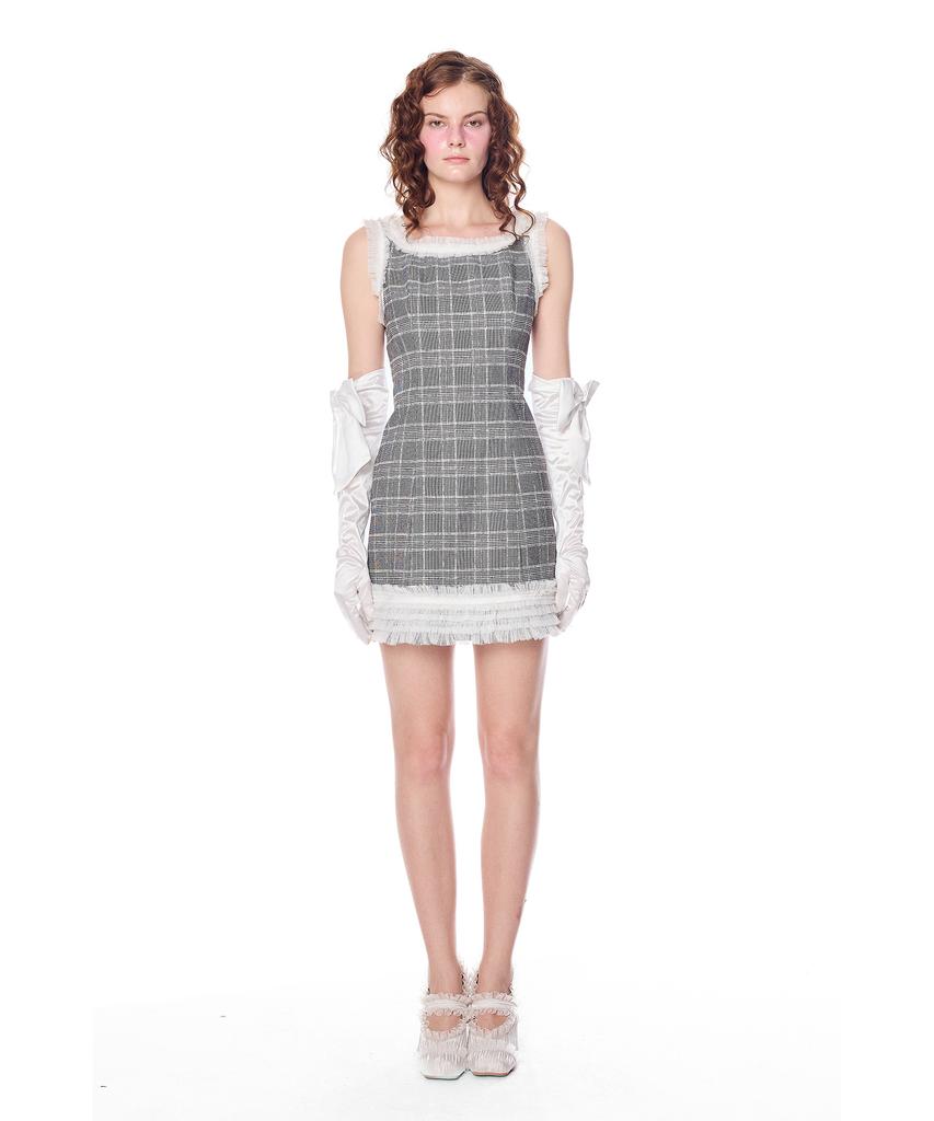 Greedius Check Lace Sleeveless Onepiece