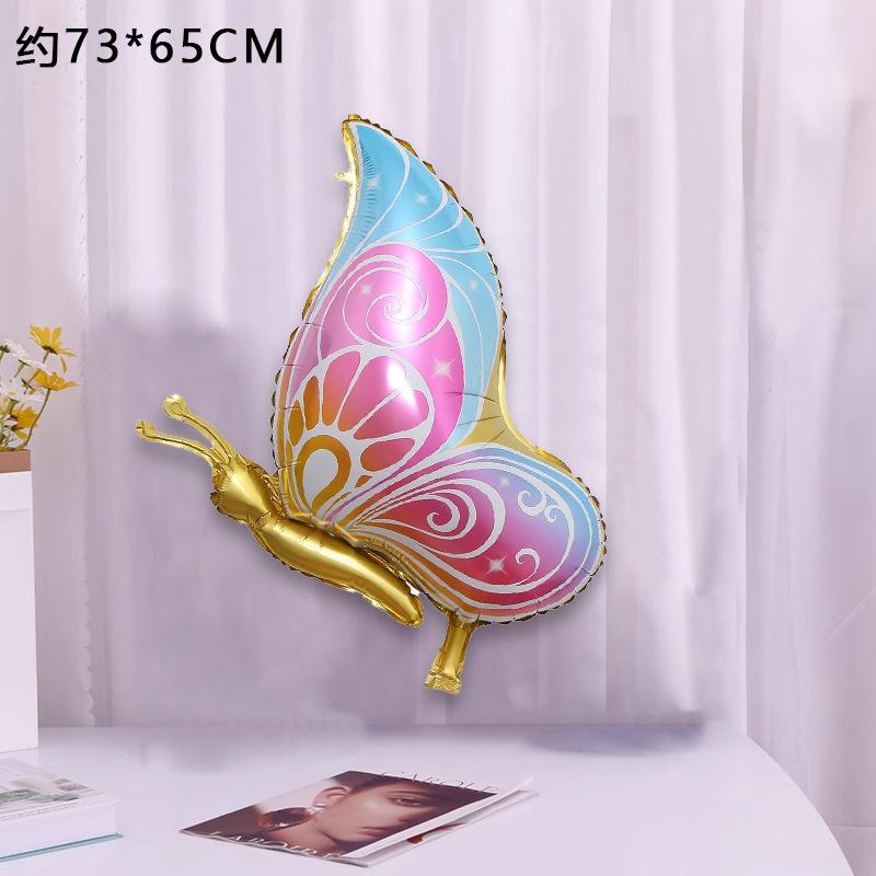 

Butterfly Party Decoration Toy Balloon Forest Series Birthday Wedding Cartoon Aluminum Film Dragonfly Balloon Side flying butterfly, golden