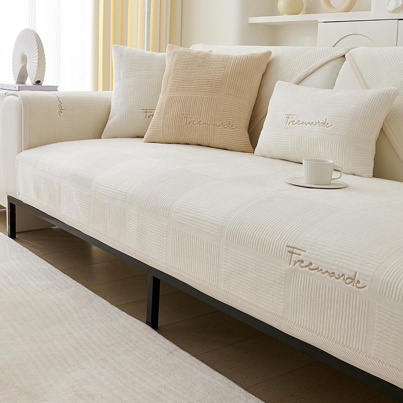 

Winter Plush Velvet Sofa Cushion: Universal Four Seasons Leather Cover 30x50 Pillow Cover молоко, білий колір