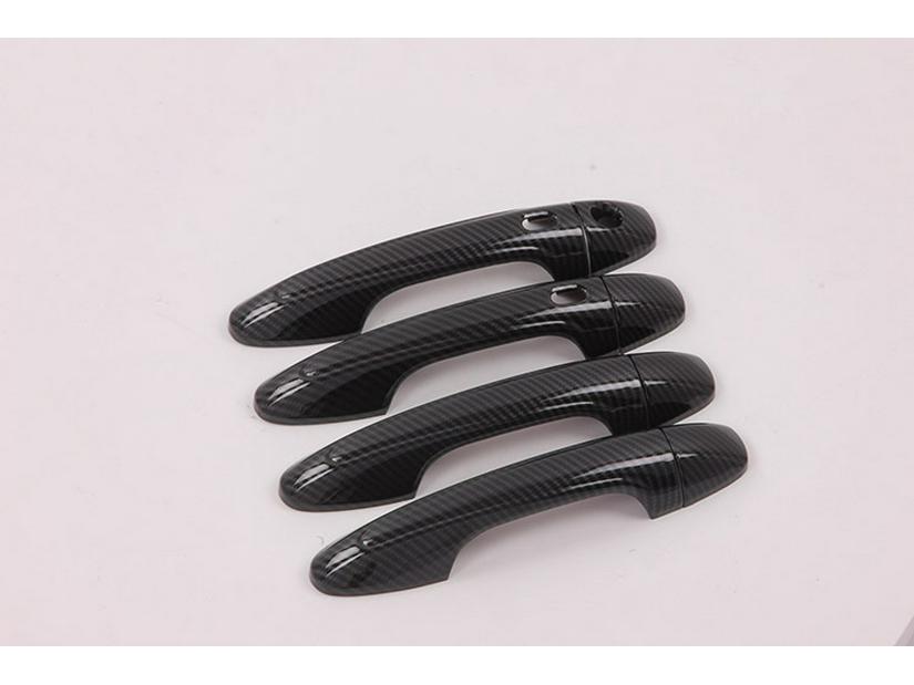 2019 Vios-ABS Black Carbon Fiber Smart Door Handle Decorative Trim