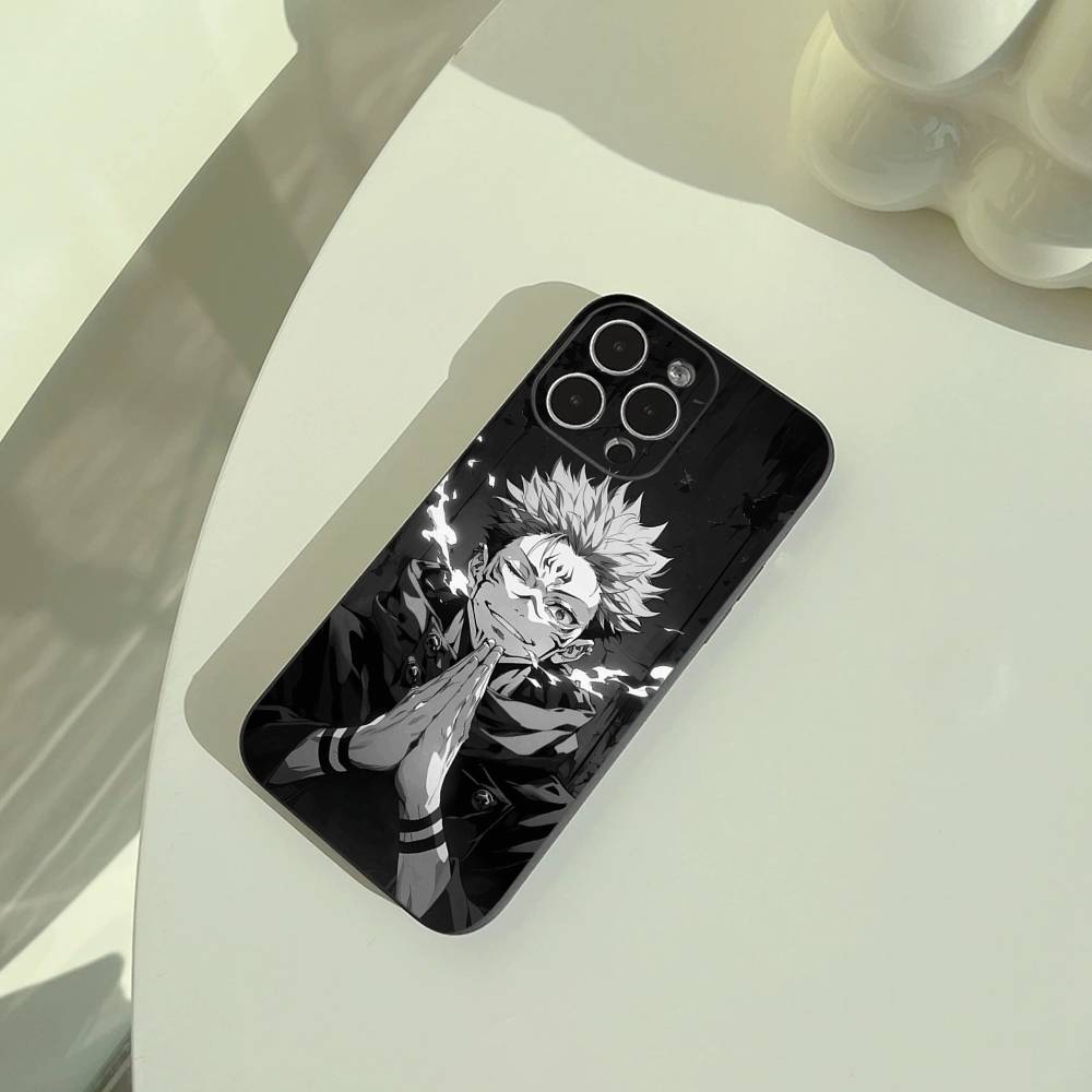 Popular-Anime--Jujutsu -Kaisen Phone Case For iPhone 17,16,15,14,13,12,11 Pro Max, Lightweight and Practical Soft Black Cover