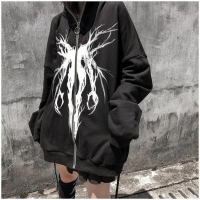 2022 Dark Trend Printed Zipper Couple Sweater - Early Autumn Casual Loose Fit Jacket