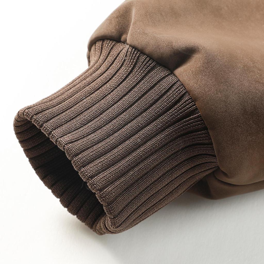 Men's Retro American Fleece-Lined PU Motorcycle Jacket | Loose & Thickened Workwear Coat