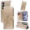 For Infinix Hot 60 Pro 4G Leather Case Butterfly Floral Imprint Wallet Stand Cover