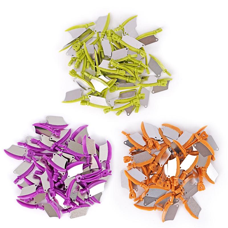 50Pcs Dental Prime Teeth Interproximal Plastic Fender Wedge With Steel Matrix Protect Gingiva Blades S M L