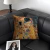 G-Gustav Klimt Oil Art Cushion Cover Natural Linen Organic Fabric Double-Sided Printing Sofa Home Decor Gift Pillow Case
