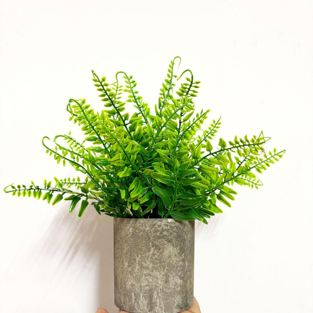 Small Potted Eucalyptus Artificial Plant for Shelf, Desk, or Table Decoration