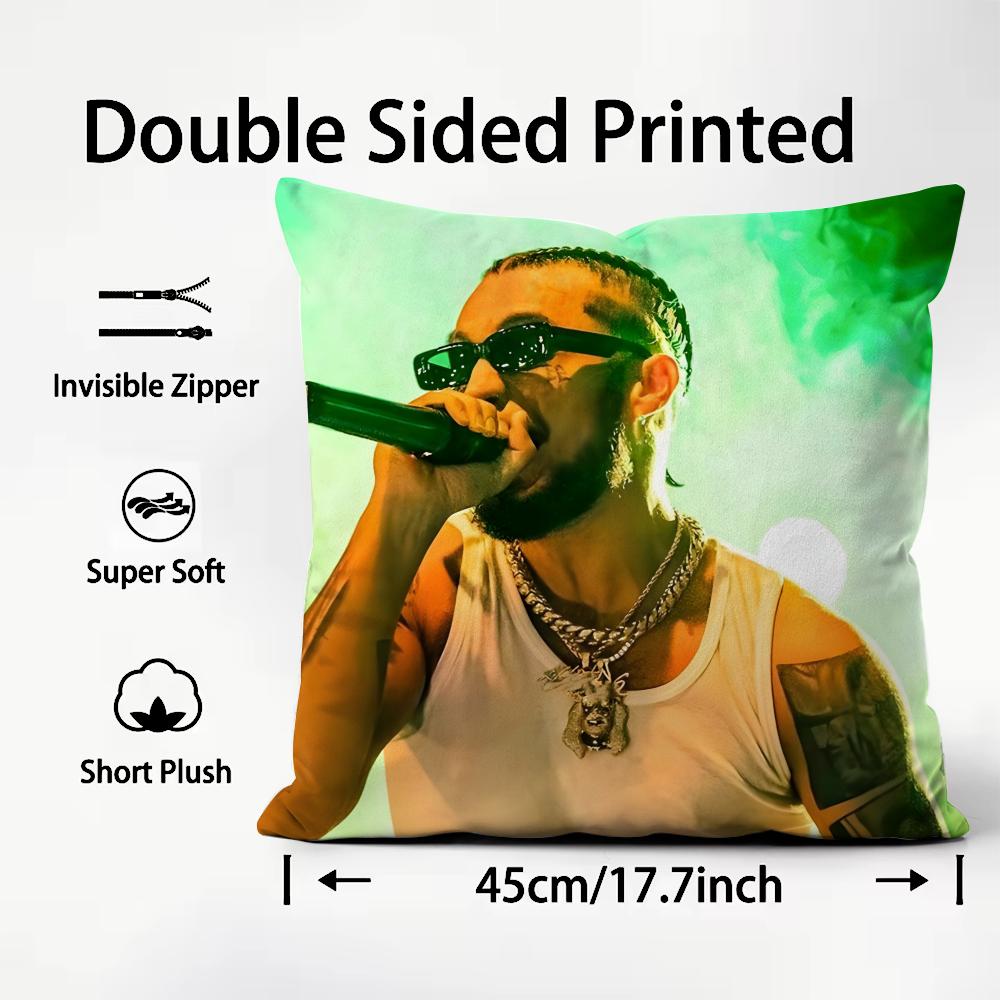 

JJc ReyesS Rapper Cushion Cover Plush Fabric Soft DoubleSided Printed Sofa Warm Winter Home Child Gift Pillow Case 30x30cm