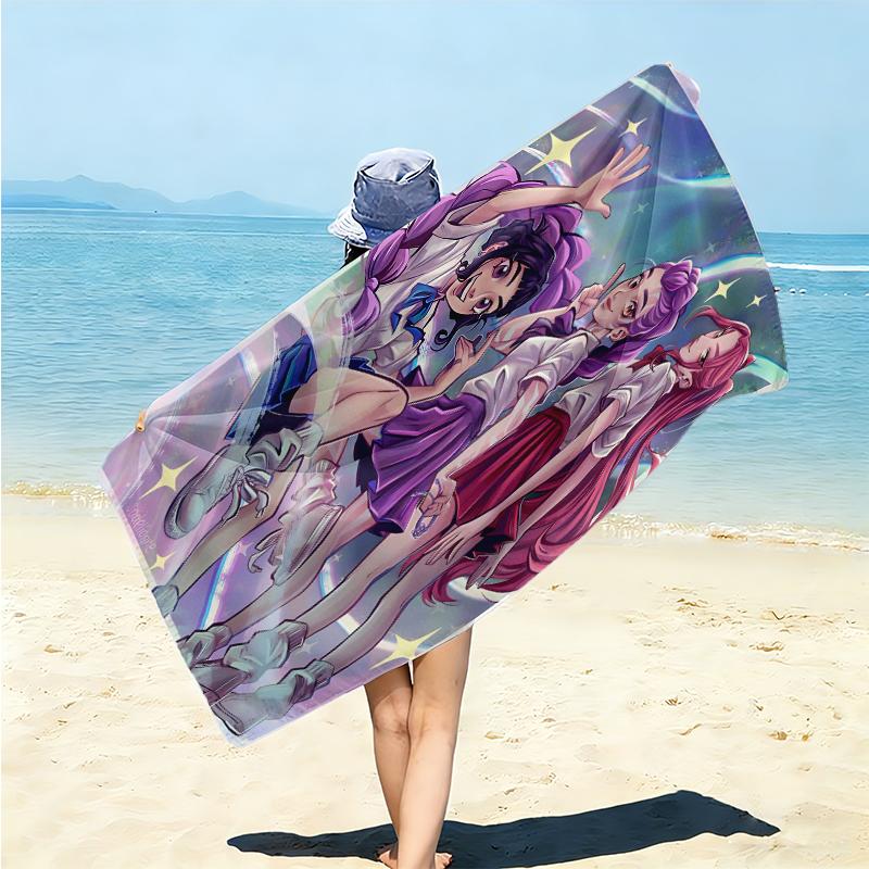 1Pc Purple Hair Hunter Beach Towel Microfiber Beach Towel Thin Absorbent For Beach Swimming Yoga Bath Sports 0917206