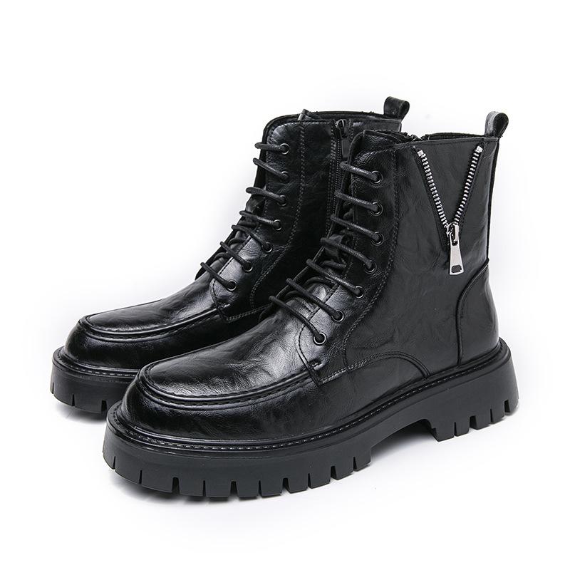 Herbst und Winter Martin Stiefel Herren High-Top Workboots Retro Plateau Britischer Stil Vielseitige Lokomotiv-Ritter Kurzstiefel Herren