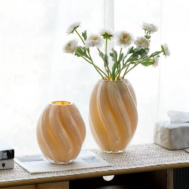 Élégant Vase en Verre Maltose pour Fleurs Fraîches Hydroponiques - Ornement de Luxe Léger Haut de Gamme pour Salon