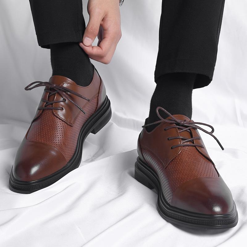 Fashion Spring Men's Shoes Fashion Wedding Dress Shoe Men Casual Leather Shoe Business Casual Thick Sole Platform Patent Leather Shoes