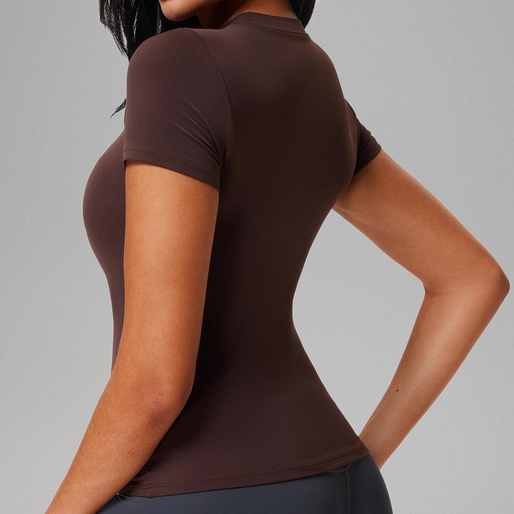 Womens Slim Fit Breathable Nylon Running T Shirt For Yoga And Fitness Exercise