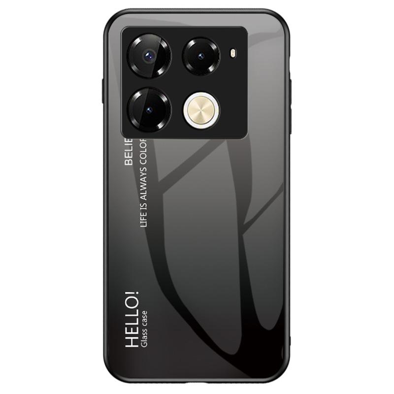 

Для Infinix Note 40 Pro 4G Чохол Загартоване Скло Захист від Подряпин Чохол для Телефону Gradient Black Grey