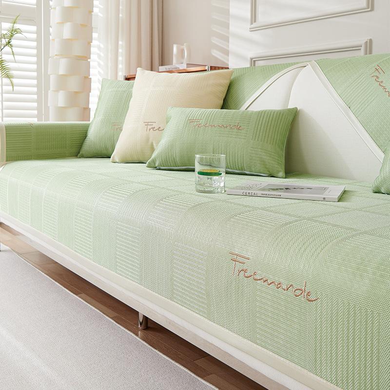 

Sofa Cushion, Wind-Cool Sofa Cushion, Simple And Modern Mat In Summer, Seat Cushion, Ice Silk Non-Slip And Breathable Backrest Towel 70*70cm