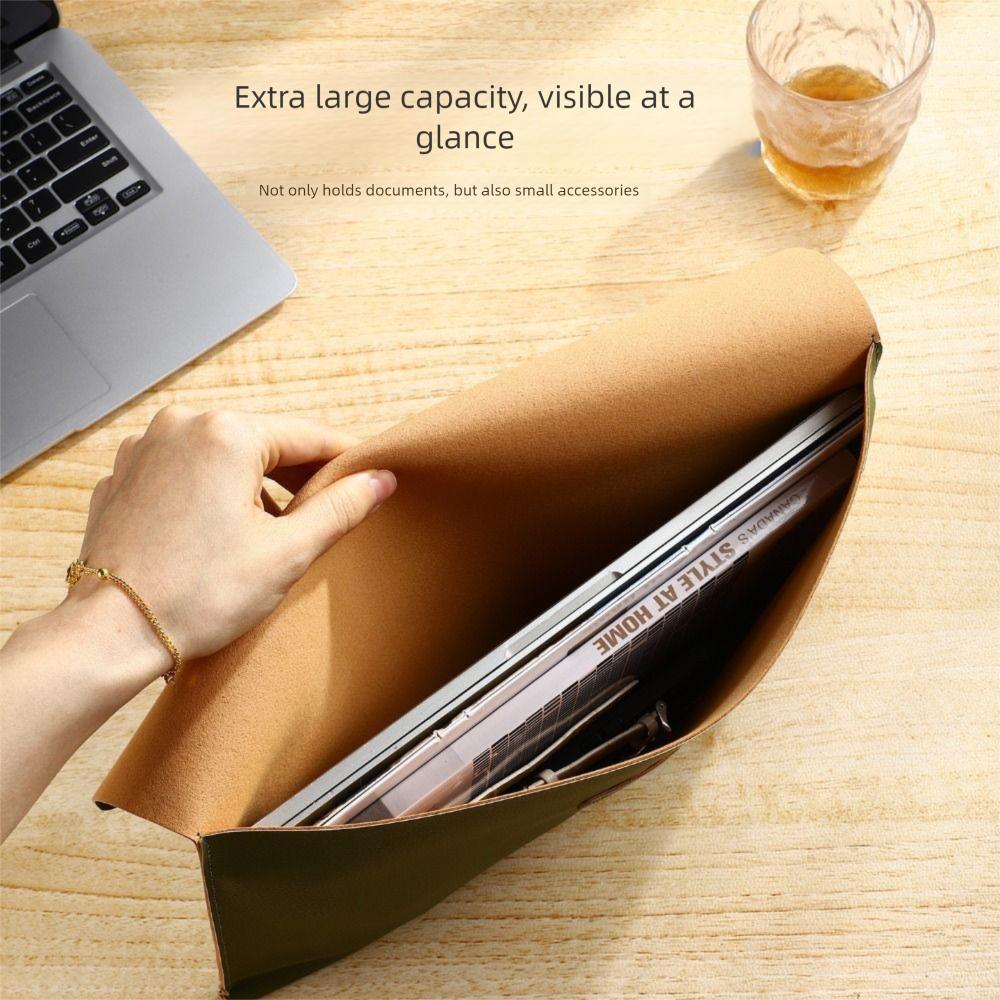 Waterproof Business Leather Document Bag Simple Data Contract Bill File Bag  Office School Supplies
