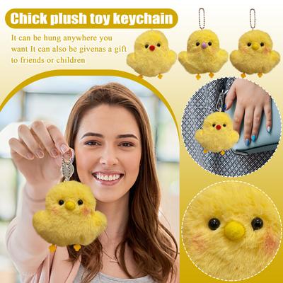 Overalls Painter Hat Bear Bag Pendant Keychain, Cute Plush Doll Keychain