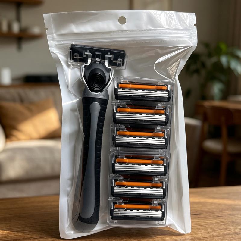 Triple-Layer Stainless Steel Manual Men's Razor with Replaceable Blades