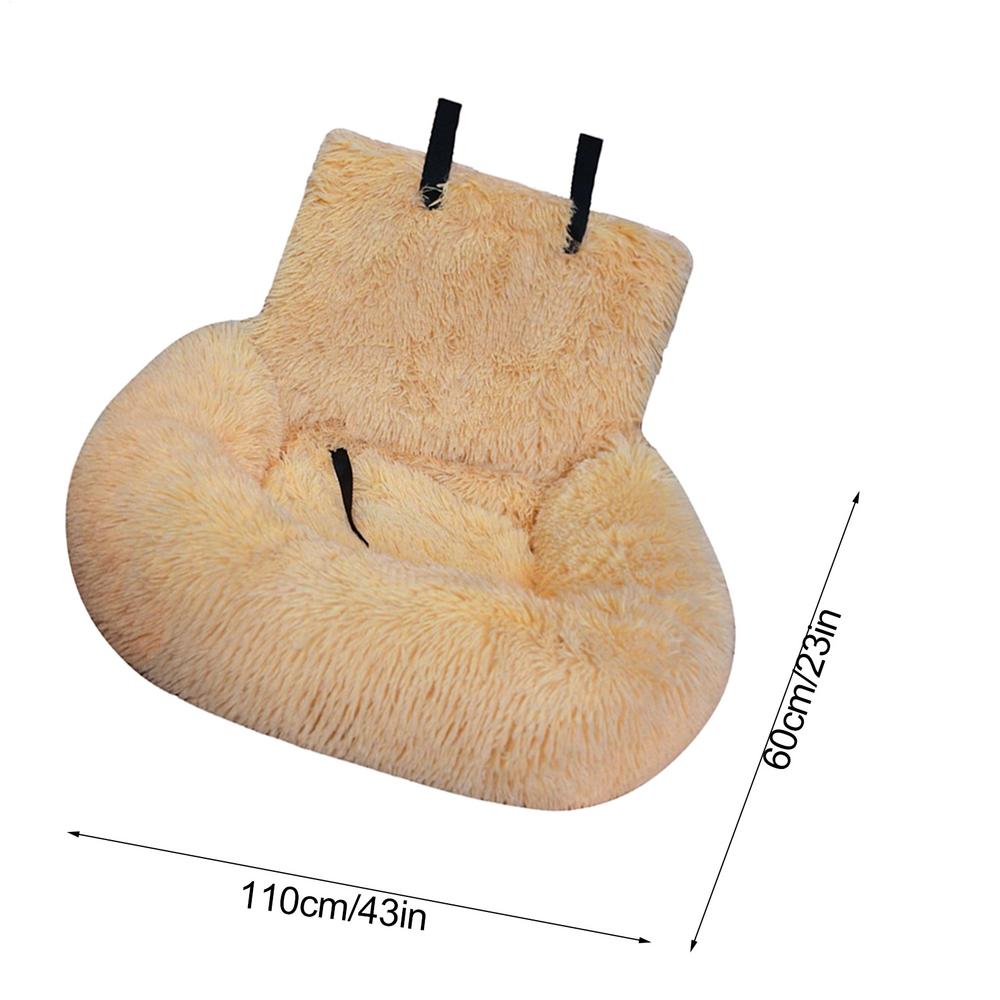 Plush Pet Car Seat Bed For Large Medium Dogs Washable Dog Booster Pet Car Seat Cushion Detachable Back Seat Pet Traveling Bed