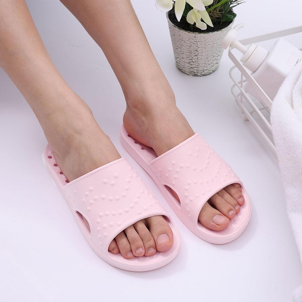 Fashion Comwarm Women's Shower Shoes Men Quick Drying Pool Slides Lightweight Beach Sandals With Drain Holes Arch Support House Slippers