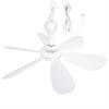 Silent 6 Leaves USB Powered Ceiling Canopy Fan Hanging for Camping Bed Dormitory Tent