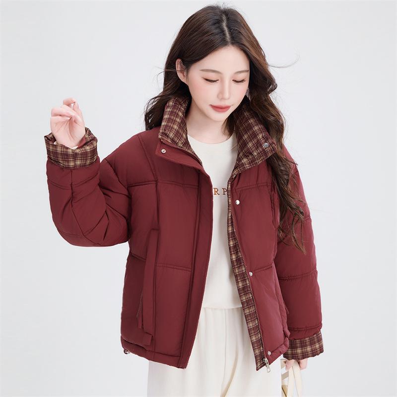 New stand-up collar short down cotton-padded jacket for women's winter thickened small versatile cotton-padded jacket