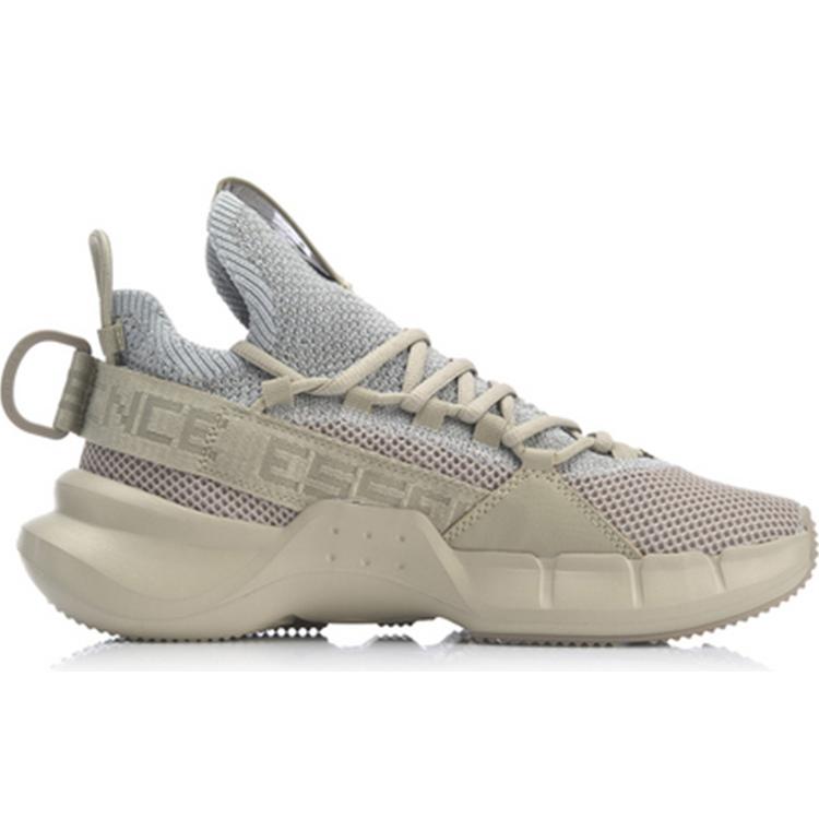 New LiNing Essence Lace Up Breathable Mid Top Vintage Basketball Shoes Men's Gray AGBP009-5