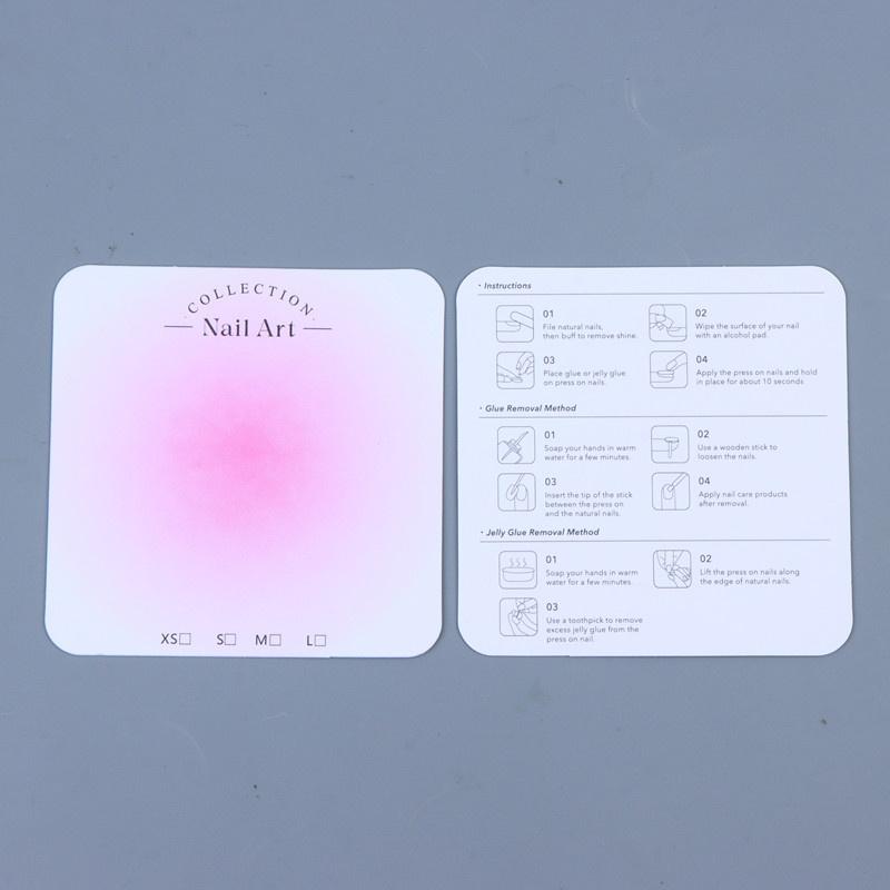 50 stk. 6,5X6,5 cm Neglekunst Displaykort Press-On Negle Pakkekort Pap Manicure Kunstig Negl Display Dekoration Pakkekort