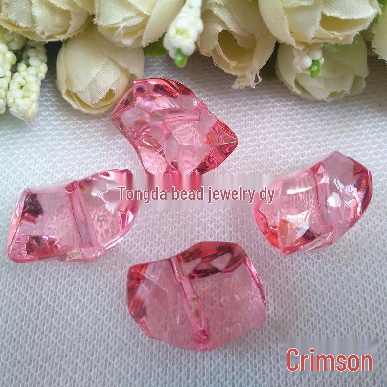 DIY Acrylic Irregular Beaded Earring Kit - Imitation Crystal Ice Cube Beads (19x28mm)
