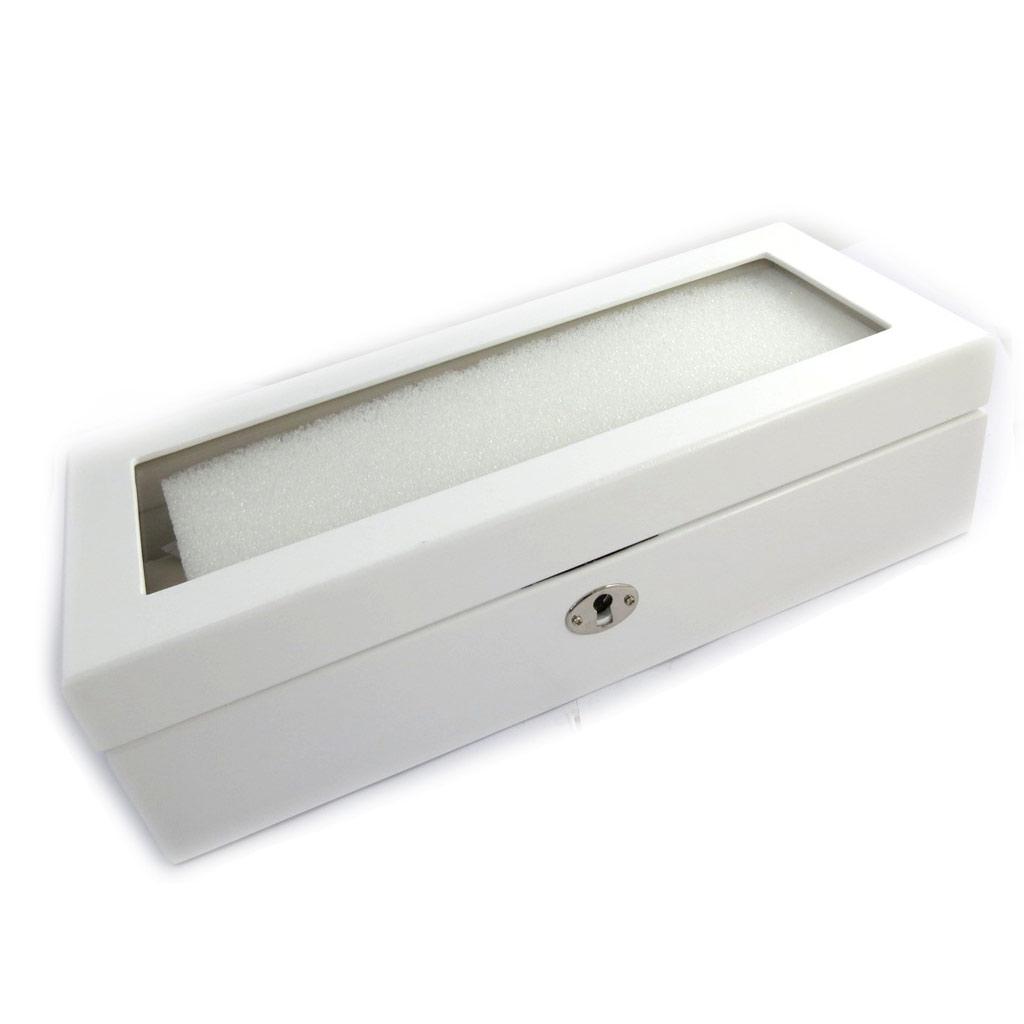 Les Trésors De Lily [N2620] - 'Wales' White Wood Watch Box 5 Watches - 29x12x8 Cm