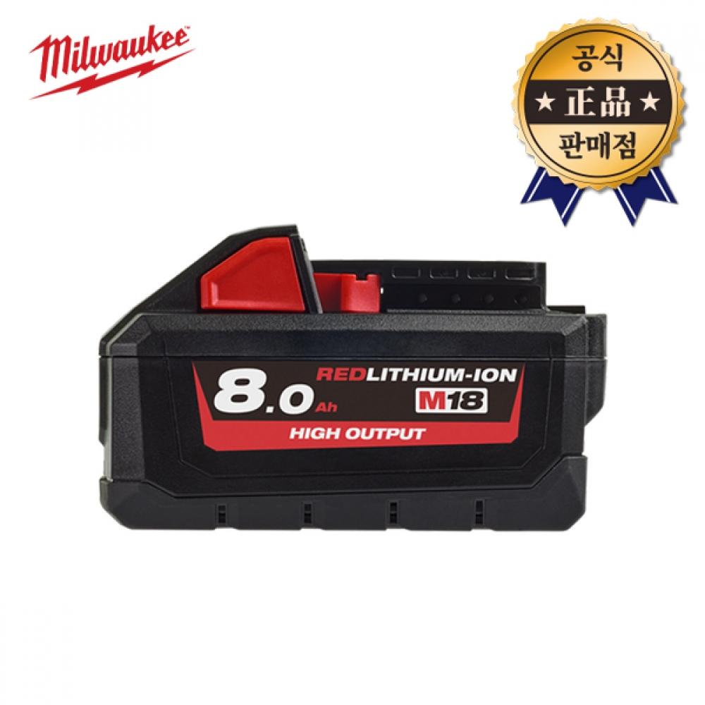

Литий-ионный аккумулятор Milwaukee M18HB8 18 В 8,0 Ач Аккумулятор для дрели Ударный гайковерт Аккумулятор Красный литий-ионный аккумулятор
