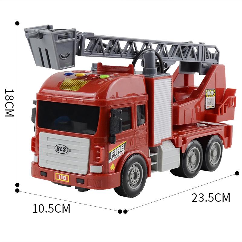 Water-Spraying Fire Truck Toys, Simulated Inertia Ladder Truck, Sound And Light Sprinkler Truck Model Children'S Toy Car