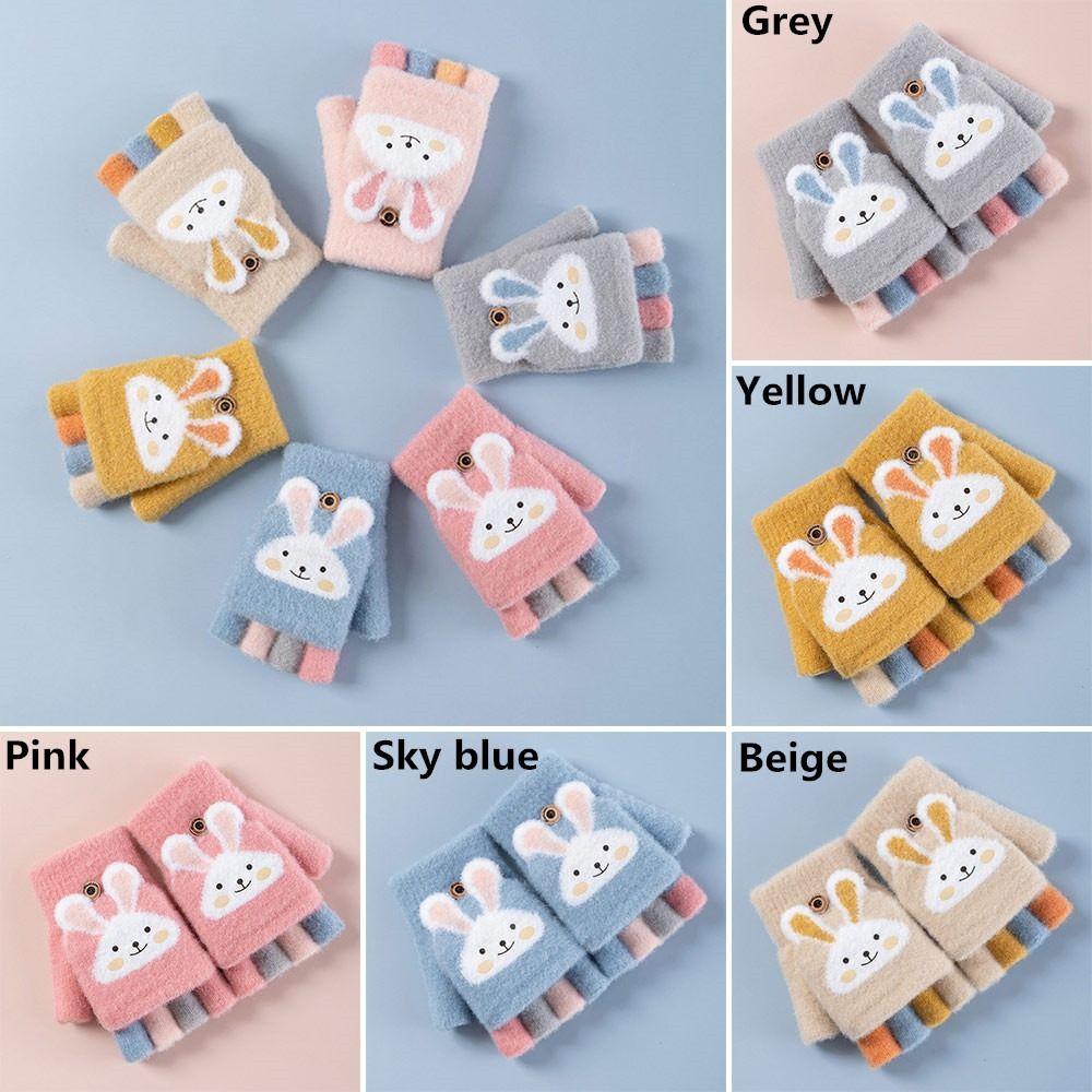 Winter Children Soft Cute Knitted Mittens Kids Gloves Thick Warm