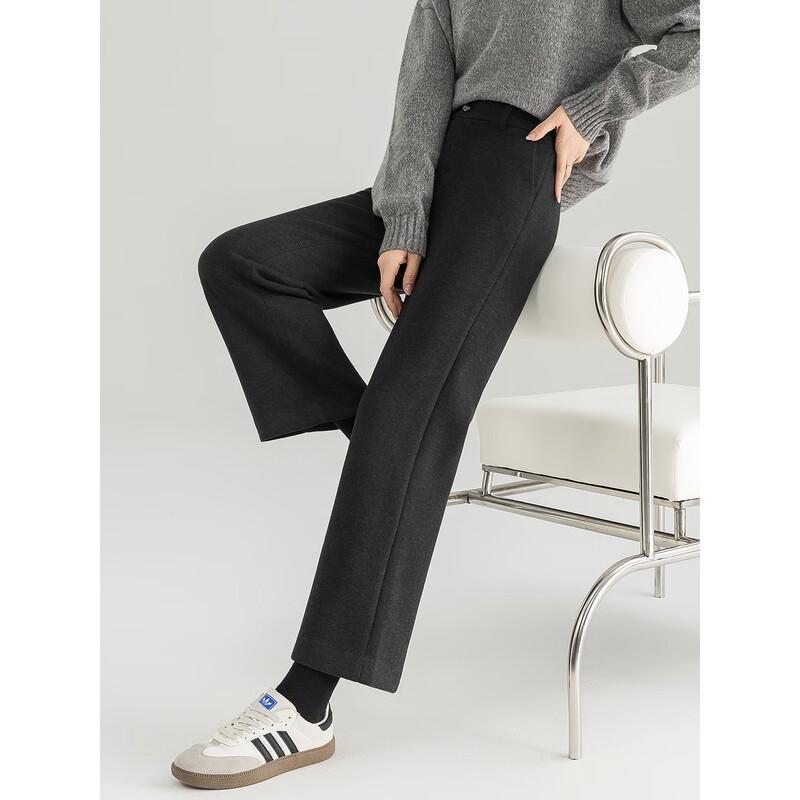 Women's Petite High-Waist Wool Blend Cropped Wide-Leg Pants