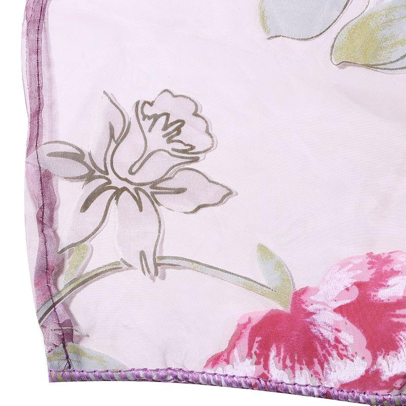 Peony Curtain Hanging 100x200cm Sheer Voile Door Window Room Divider Elegant Valance For Living Room Bedroom Luxury Home Decor Upgrade High Quality
