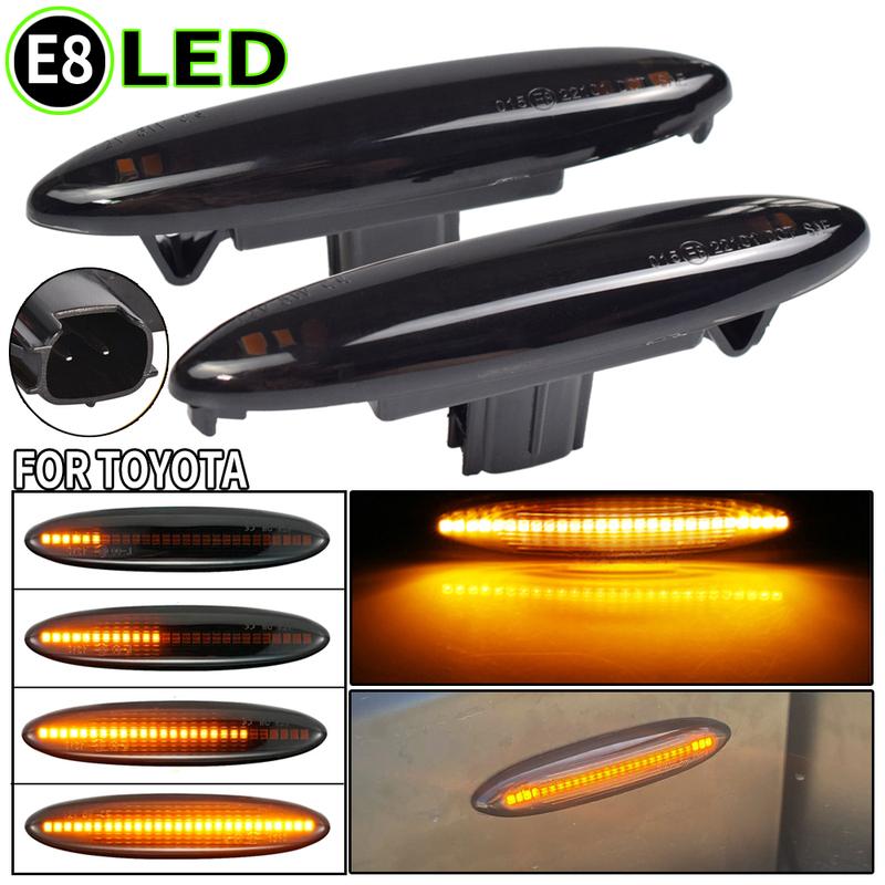 For Lexus IS250 IS350 SC430 Toyota MARK X REIZ CROWN UZZ40 Highlander Camry ACV40 Dynamic LED Turn Signal Side Marker Light 2pcs