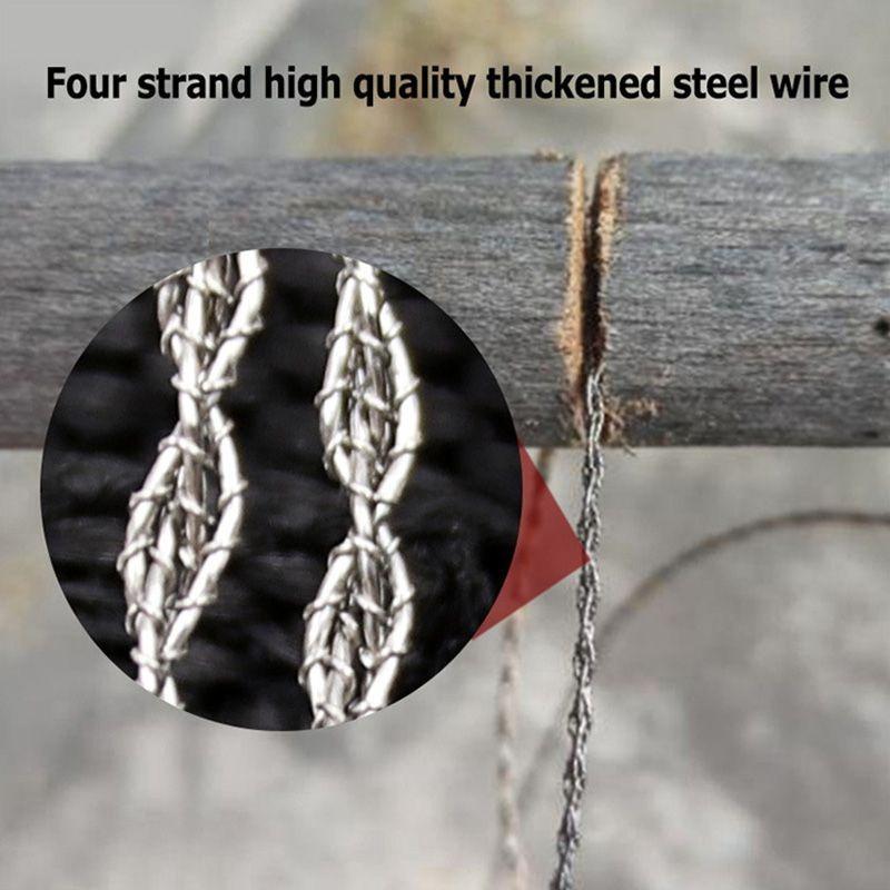 Mini Stainless Steel Hand-Pulled Wire Saw Rope - Compact, Lightweight, Multipurpose Pocket Saw for Outdoor Camping, Survival, and Emergency Situations