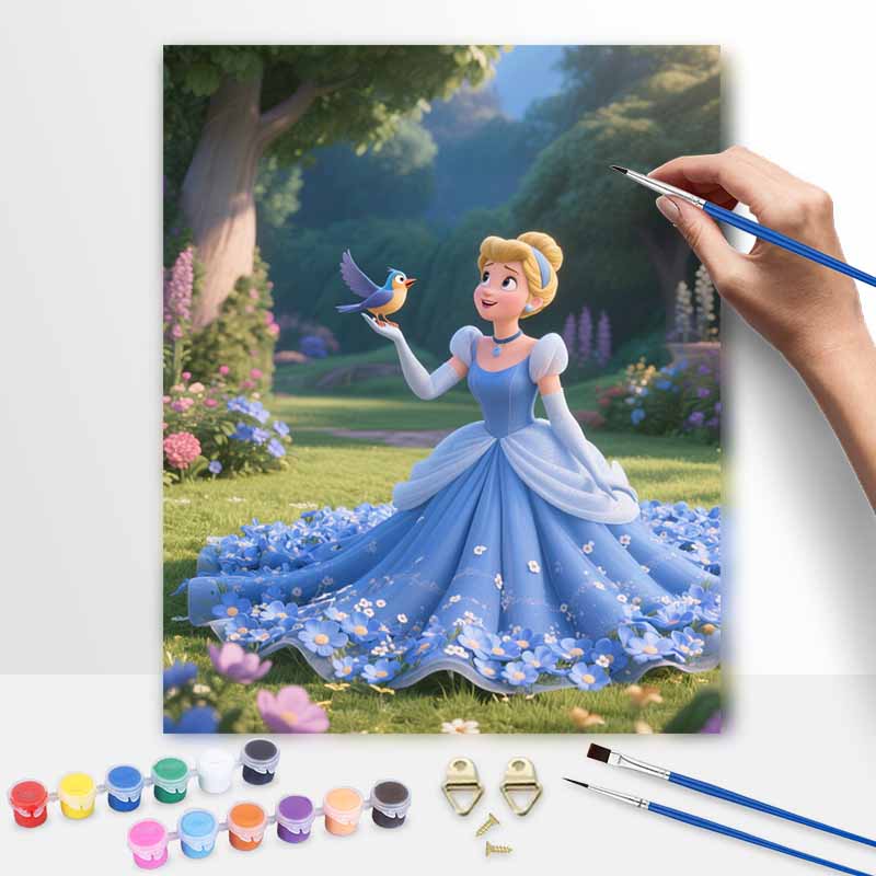 Disney Cinderella digital oil painting art painting handmade diy home decorations 20x30cm