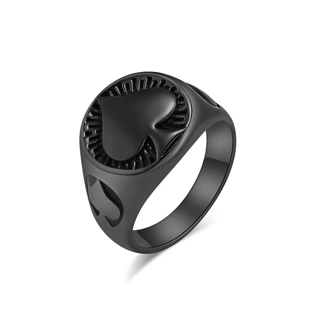 Anello in Acciaio Inossidabile Asso di Picche Poker Anelli Uomo Nicchia Accessori Fortunati Hipster Gioielli per le Mani
