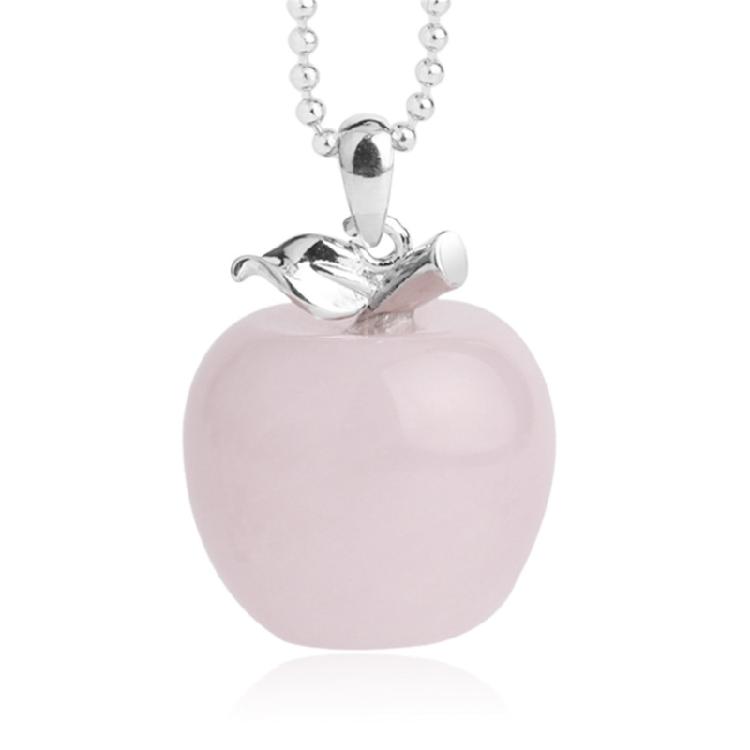 Unique Natural Stone Necklace Adjustable Chain Necklace Apples Pendant Necklace Stone Texture for Stylish Women Present