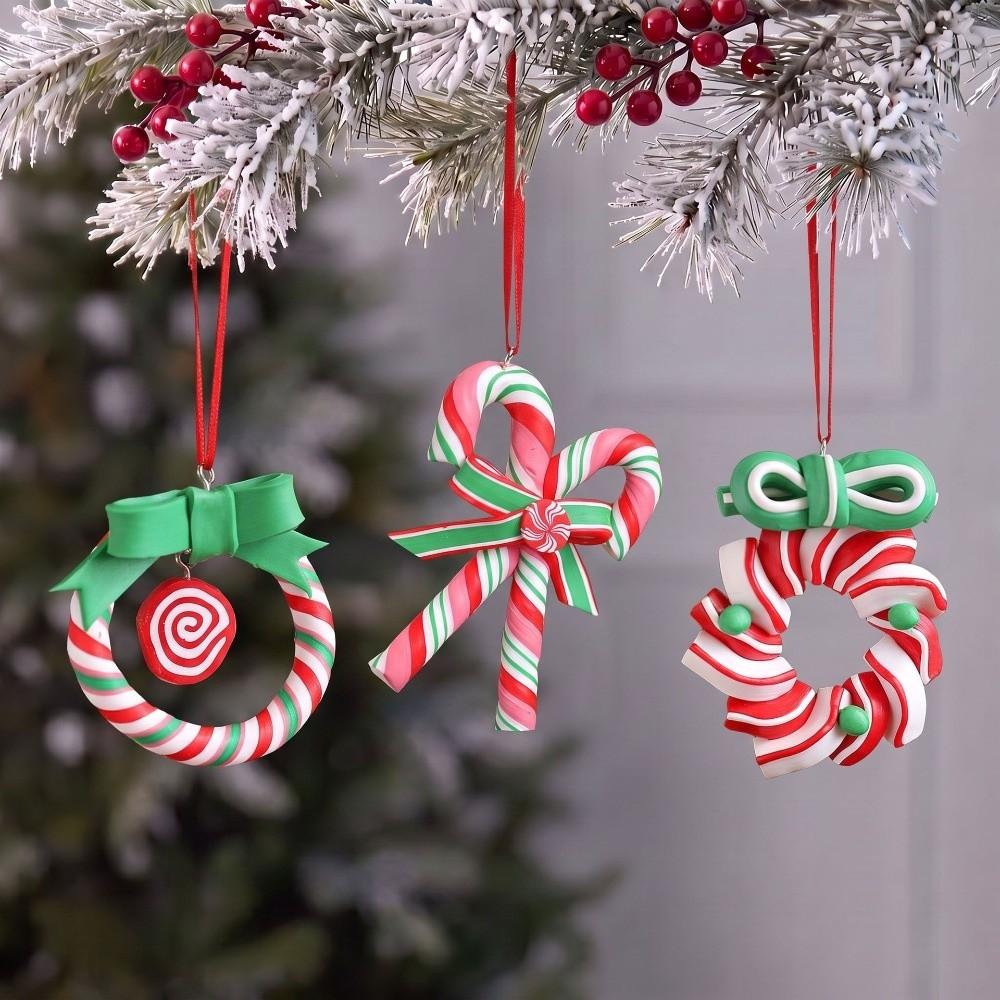 Hanging Christmas Lollipop Ornament Plastic Hanging Decoration New Year Decoration