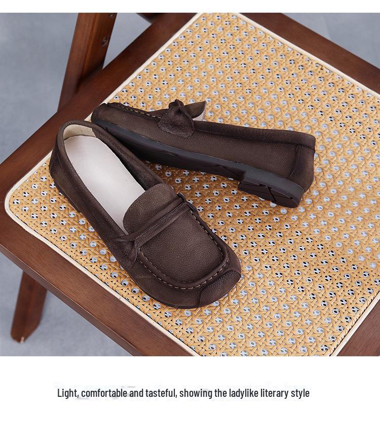 Autumn Women's Soft Sole Genuine Leather Flat Shoes - Comfortable for Pregnant Mothers