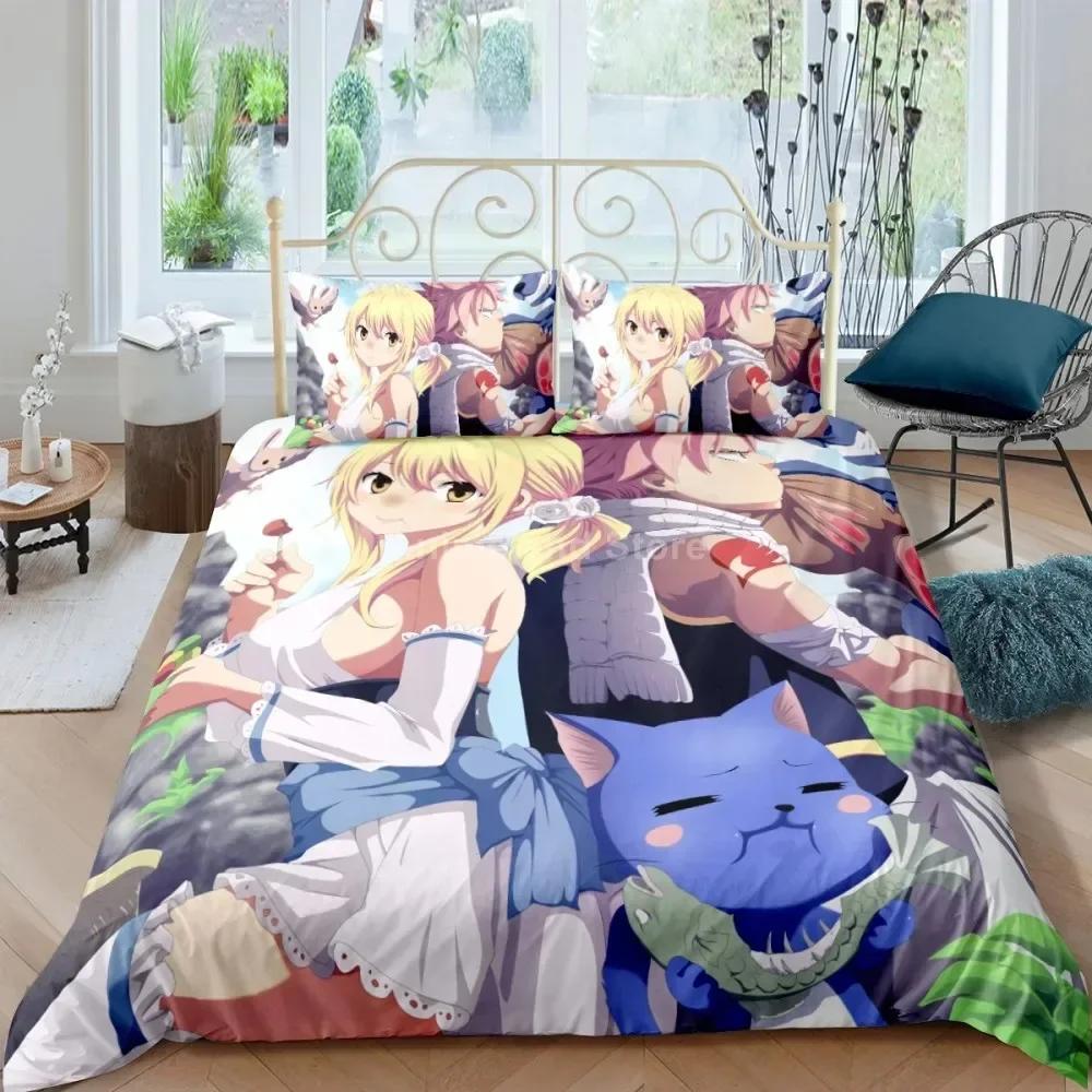 Fairy Tail Bedding Set Anime Duvet Cover Quilt Duvet Cover Sets Home Decor Twin Single Queen King Size Fashion Gift Cartoon