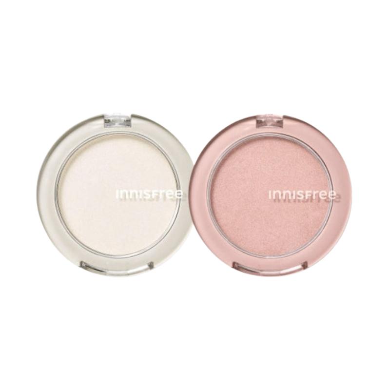 Innisfree Sheer Glowy Highlighter 5.5g | Radiant Luminous Face Highlight Powder | Natural Glow Long-Lasting Makeup [01 Pinky White / 02 Icy Peach]