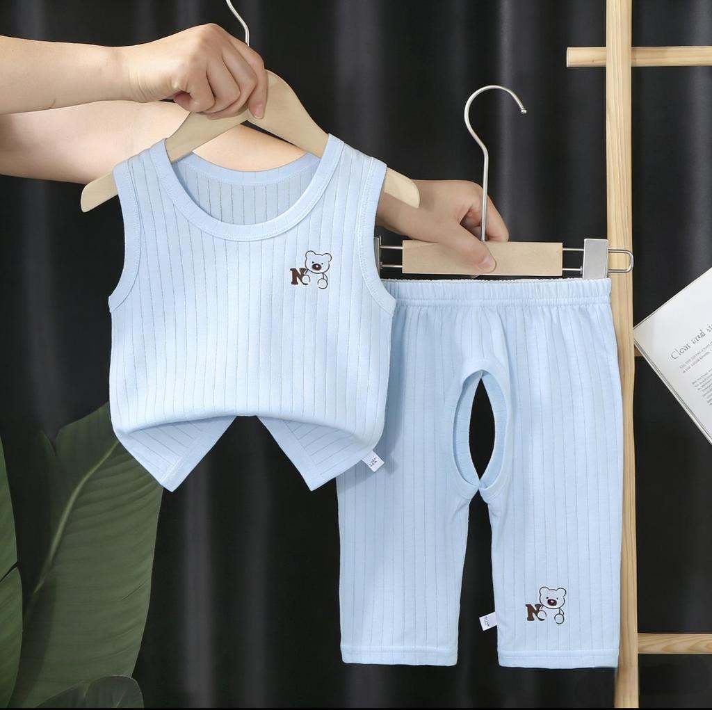 Children's Sleeveless Cotton Vest Set: Class A Camisole for 0-3 Years, Unisex, Belly Protection, Breathable Base Layer