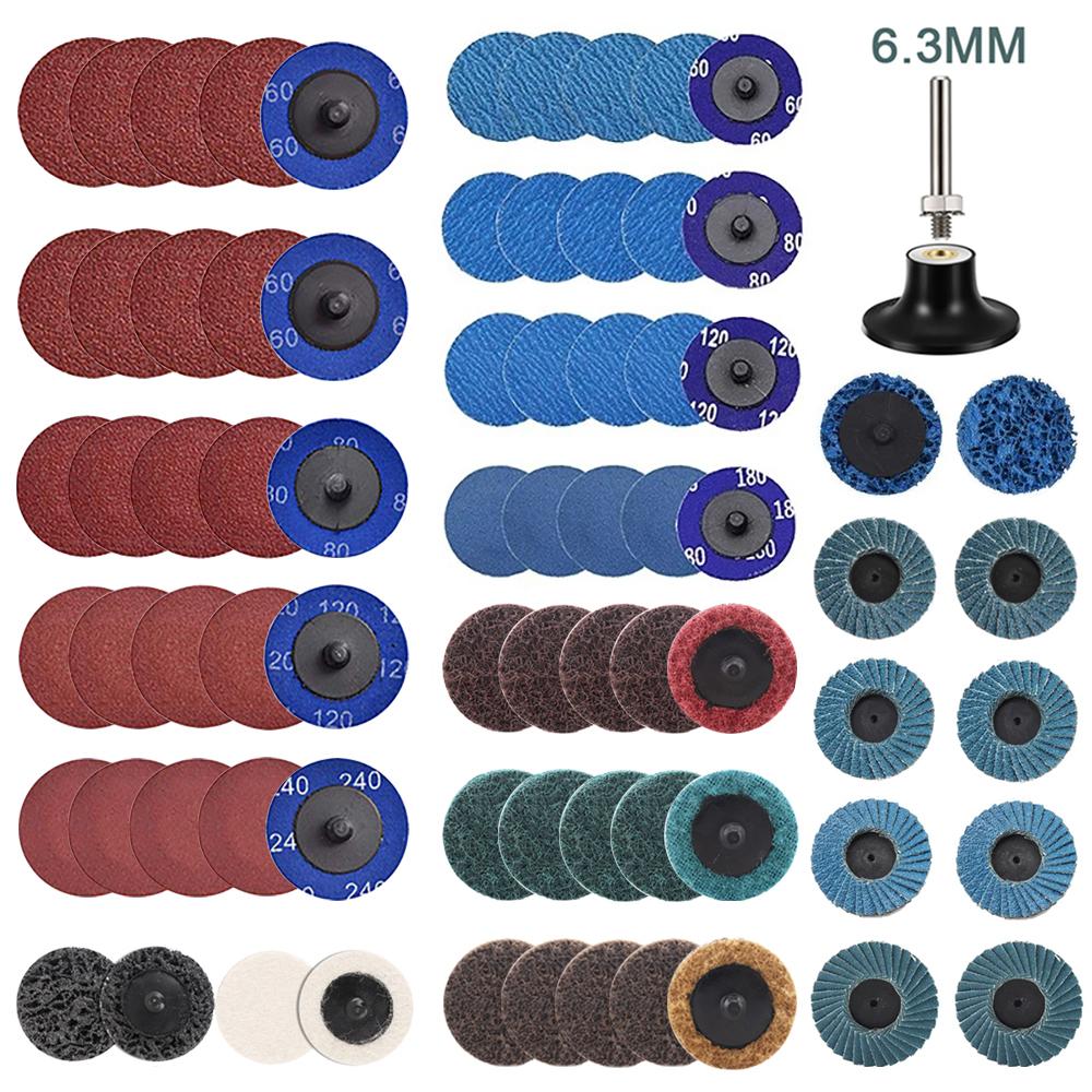 SIFANG 2 Inch R-type Abrasive Disc Sanding Disc Roll Lock Surface Pad Polishing Sandpaper Quick Change Disc For Rotary Tool
