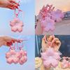 Pink Cherry Plush Blossom Keyring Bag Decoration Creative Flower Decoration