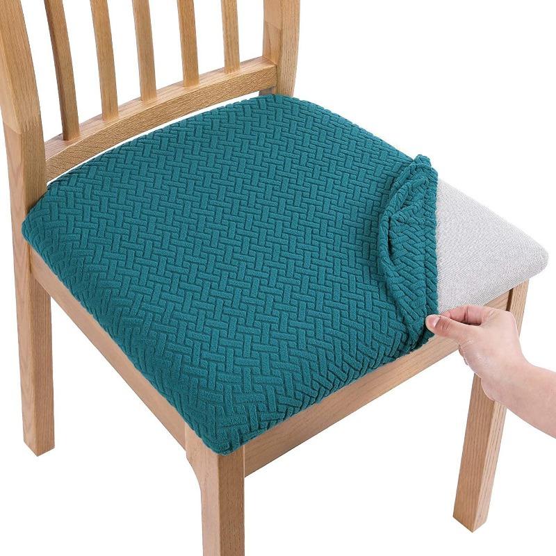 Office and Home Chair Cushion Cover, Square Seat Cushion Anti Fouling Cover Elastic Arc-shaped Chair Cover Stool Cover Split Type Cover